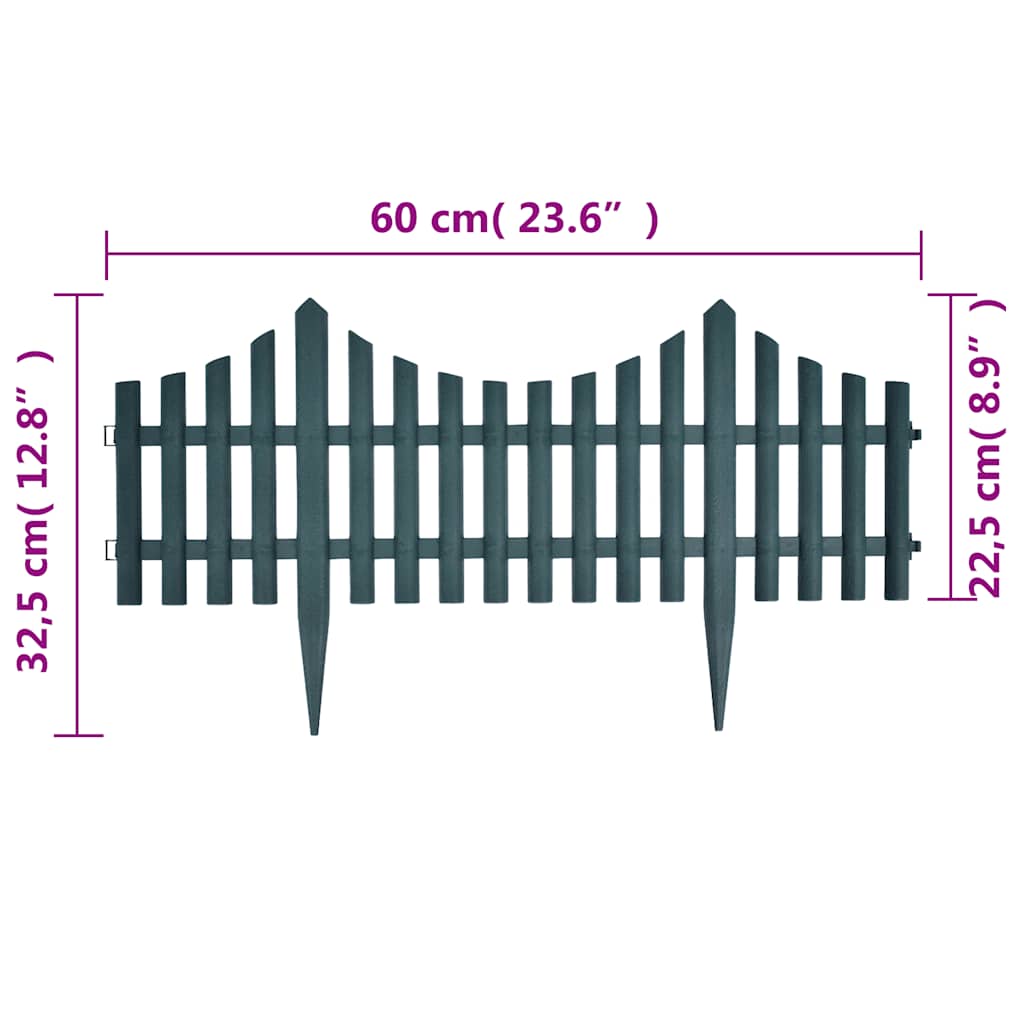 17 pcs Lawn Dividers 10 m Green
