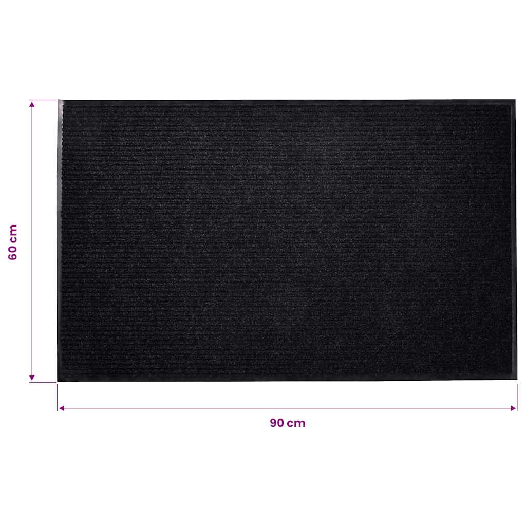 Door Mat Black 90 x 60 cm PVC
