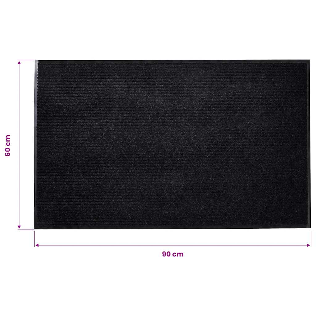 Door Mat Black 90 x 60 cm PVC