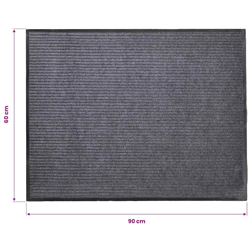 Door Mat Grey 90 x 60 cm PVC