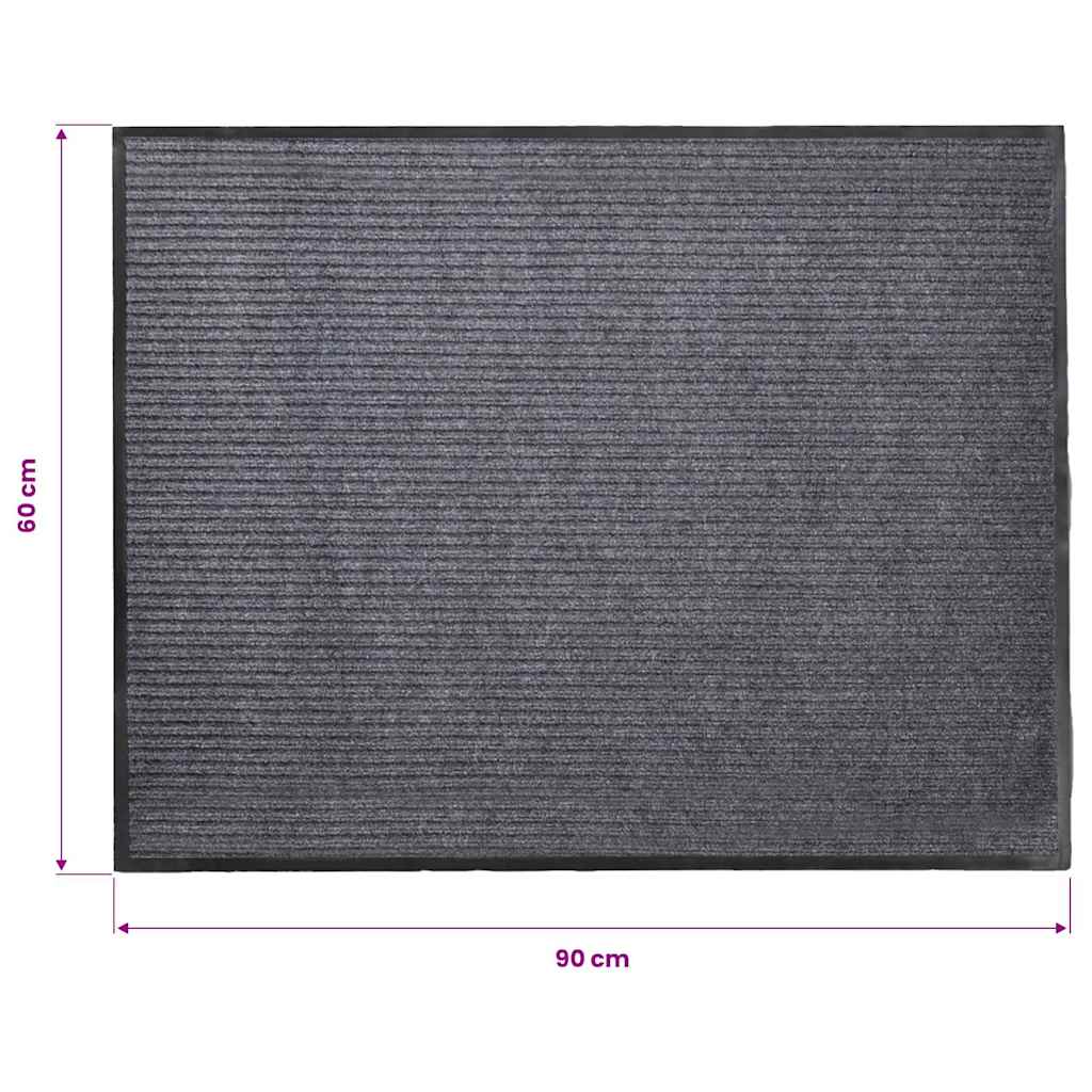 Door Mat Grey 90 x 60 cm PVC