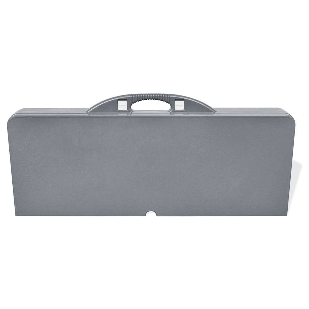 Foldable Camping Table Set with 4 Stools Light Grey