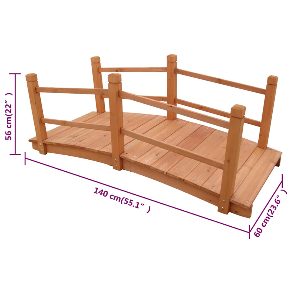 41300 vidaXL Garden Bridge 140 x 60 x 56 cm