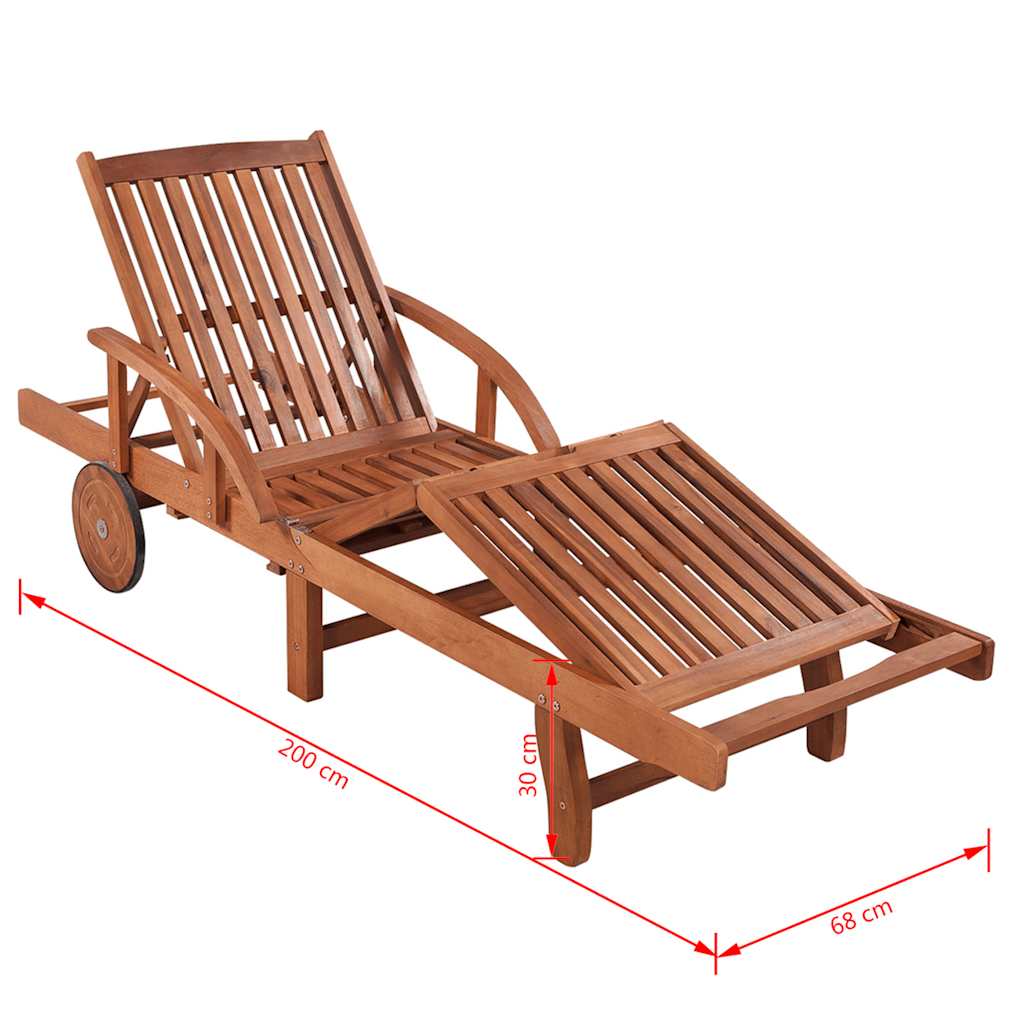 41446 vidaXL Sun Lounger Solid Acacia Wood