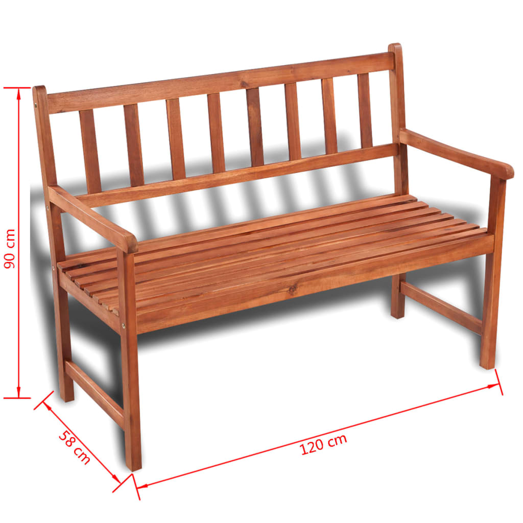 41448 vidaXL Garden Bench 120 cm Solid Acacia Wood