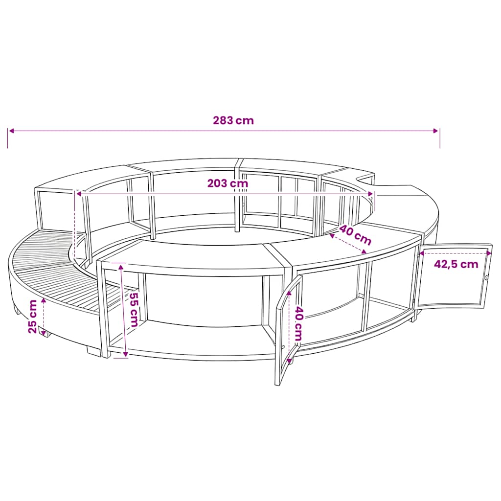 Hot Tub Surround Black Poly Rattan