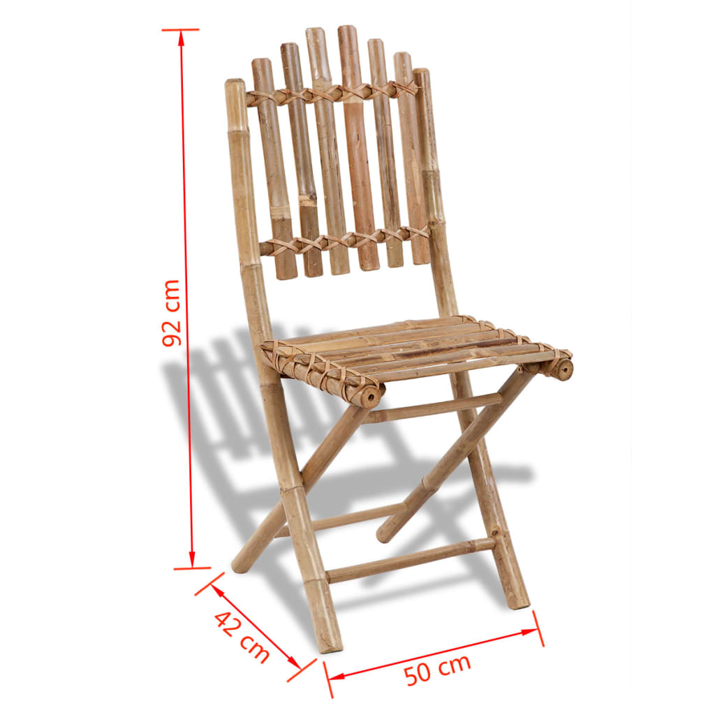 Garden Chair | Set of 2 | Bamboo | Solid bamboo | Medium | Foldable