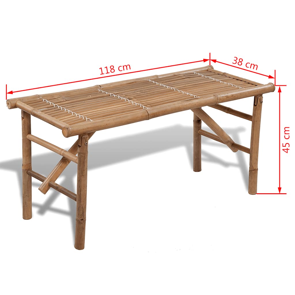 Garden Bench | Natural Bamboo | Bamboo | Medium | Foldable