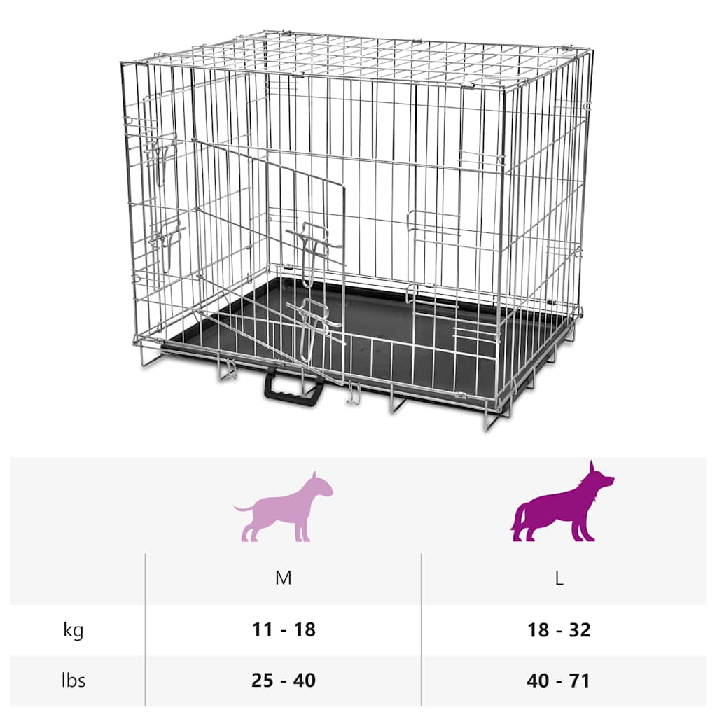 Foldable Metal Dog Bench L