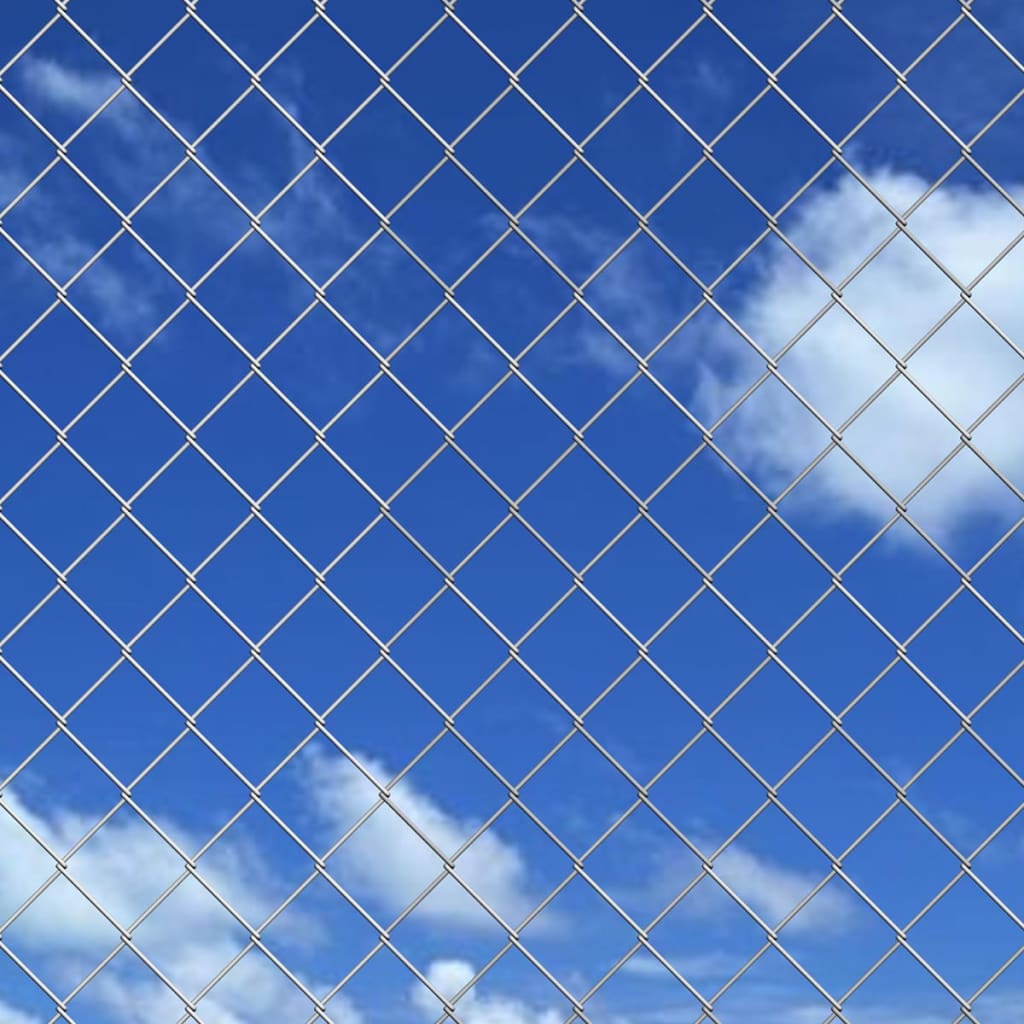 Chain Link Fence Galvanised Steel 25x1 m Silver