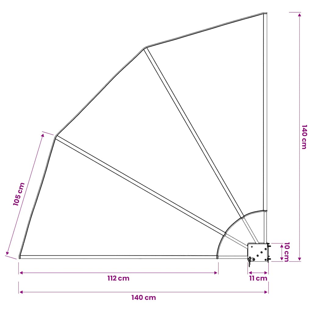 Collapsible Balcony Side Awning Grey 140x140 cm
