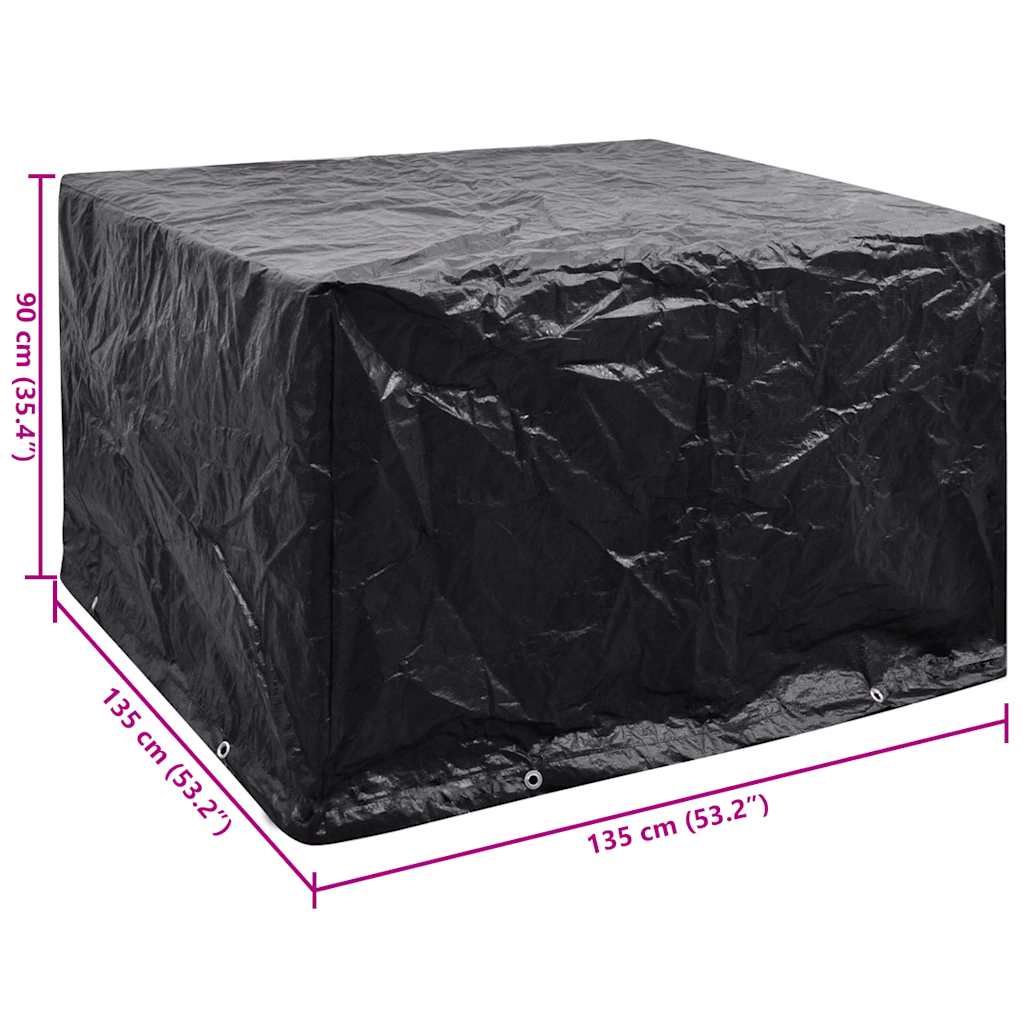 41645 vidaXL Garden Furniture Cover 8 Eyelets 135 x 135 x 90 cm