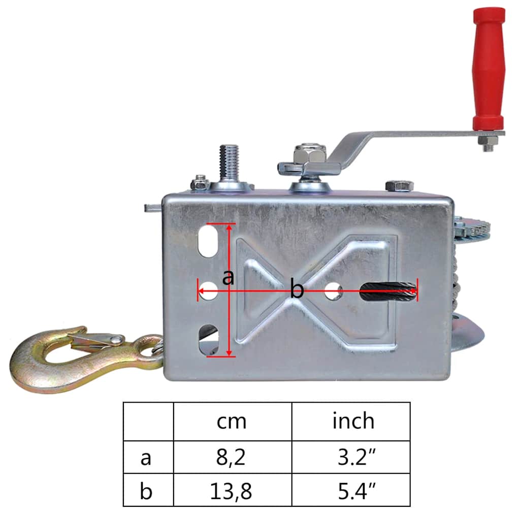 141631 vidaXL Hand Winch 1130 kg