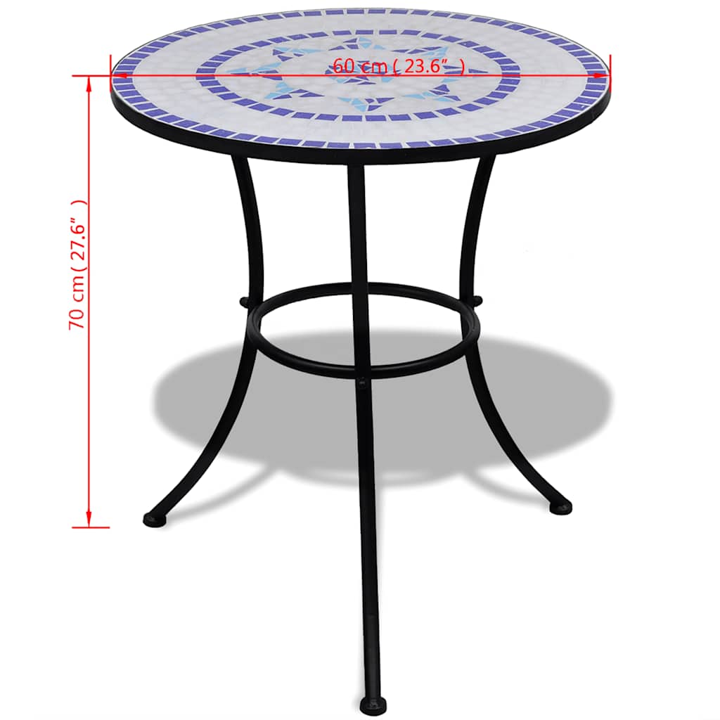Patio Furniture | Blue and White | Powder-coated iron and ceramic tile