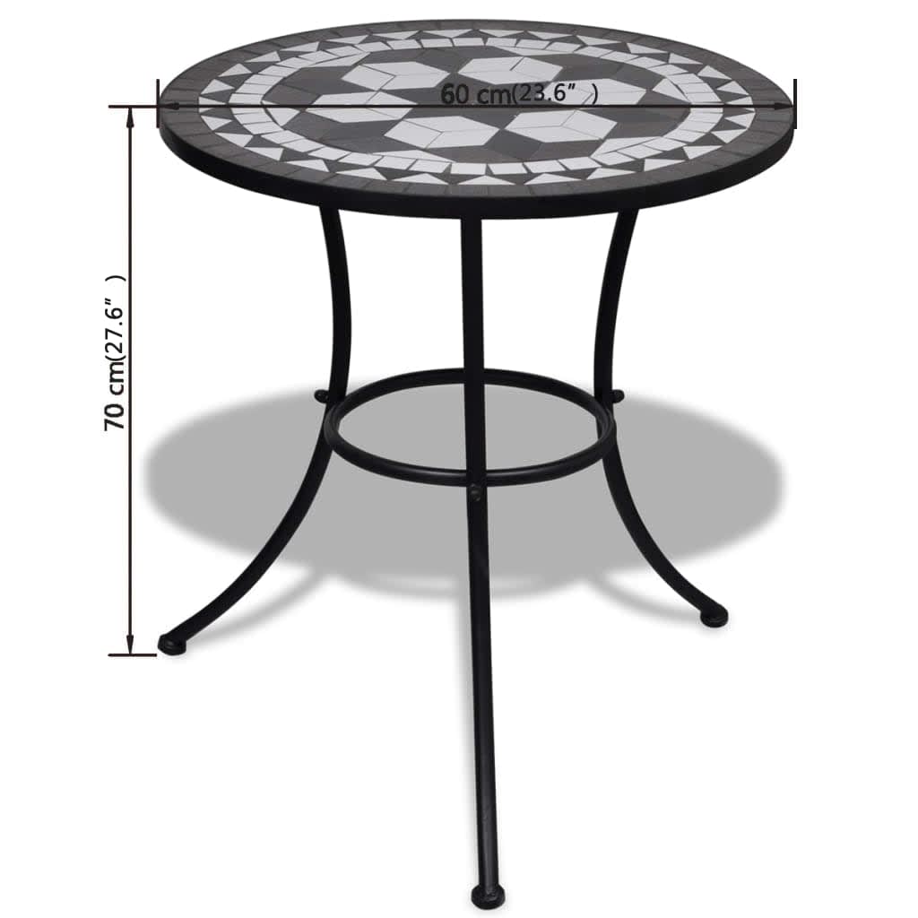 Patio Furniture | Black and White | Powder-coated iron and ceramic