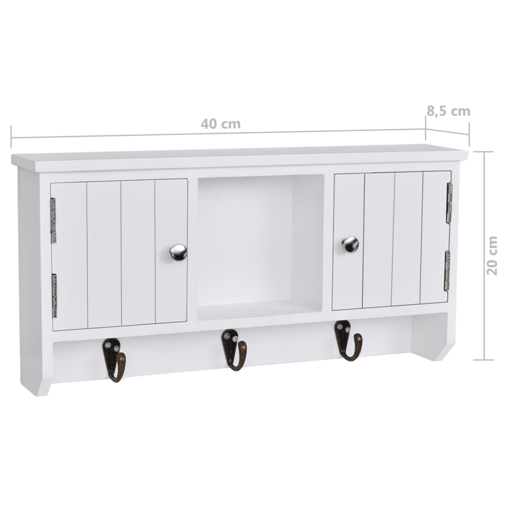 241850 vidaXL Wall Cabinet for Keys and Jewelery with Doors and Hooks