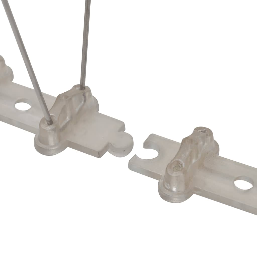 170232 vidaXL 2-row Plastic Bird & Pigeon Spikes Set of 6 3 m