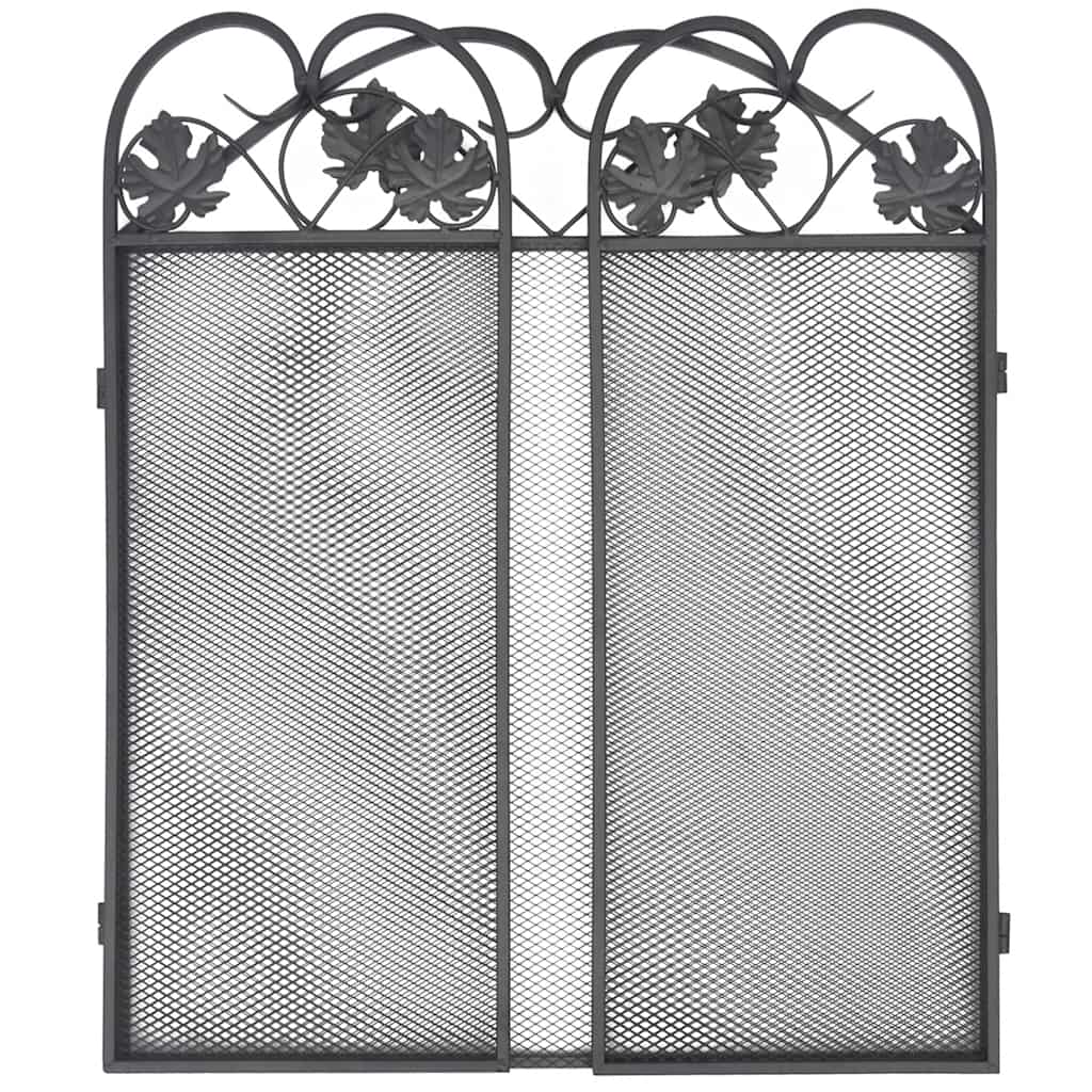 242005 3-panel Fireplace Screen Iron Black