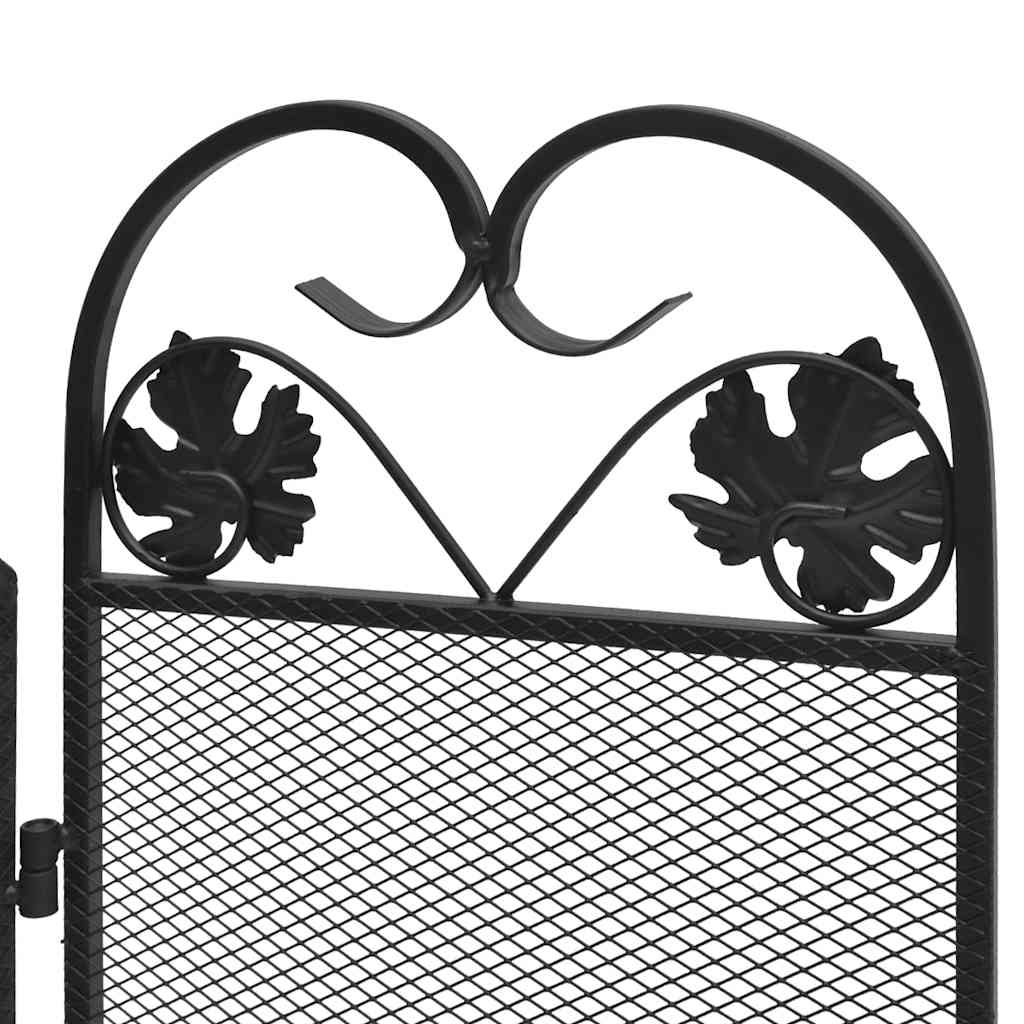 242005 3-panel Fireplace Screen Iron Black