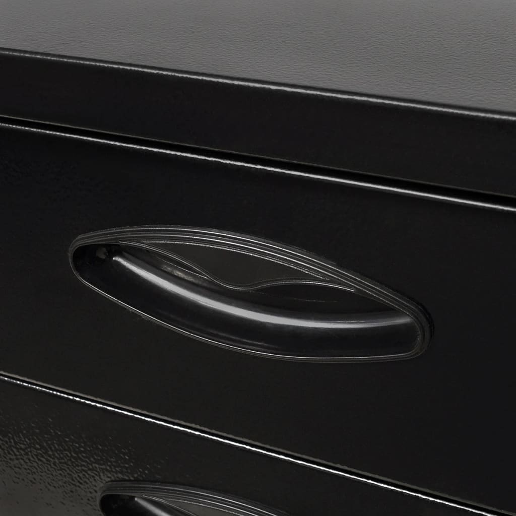 vidaXL Metal Tool Chest 3 Drawers Black