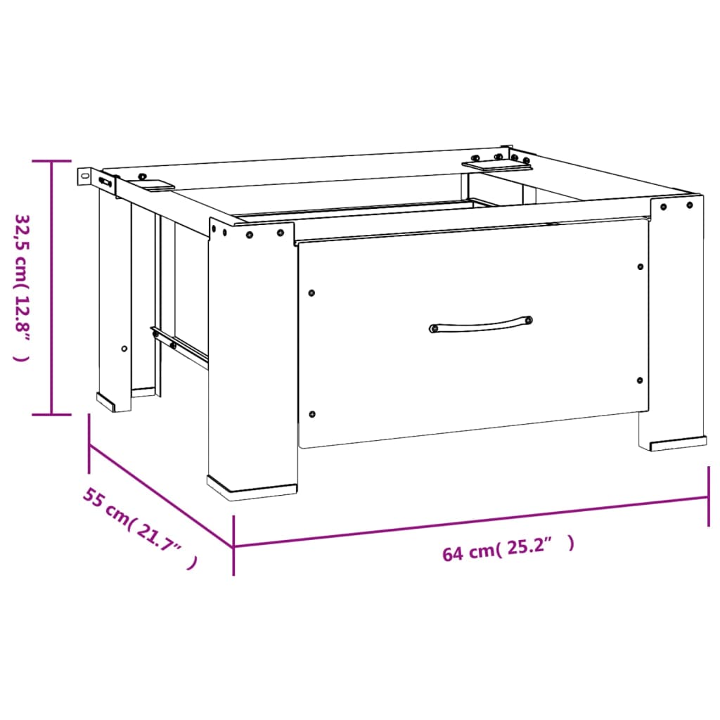 vidaXL Washing Machine Pedestal with Drawer White