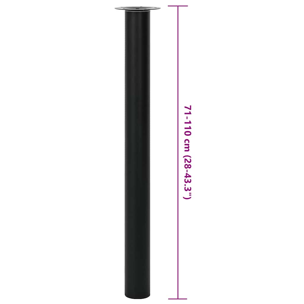 242153 2 Telescopic Table Legs Black 710 mm-1100 mm