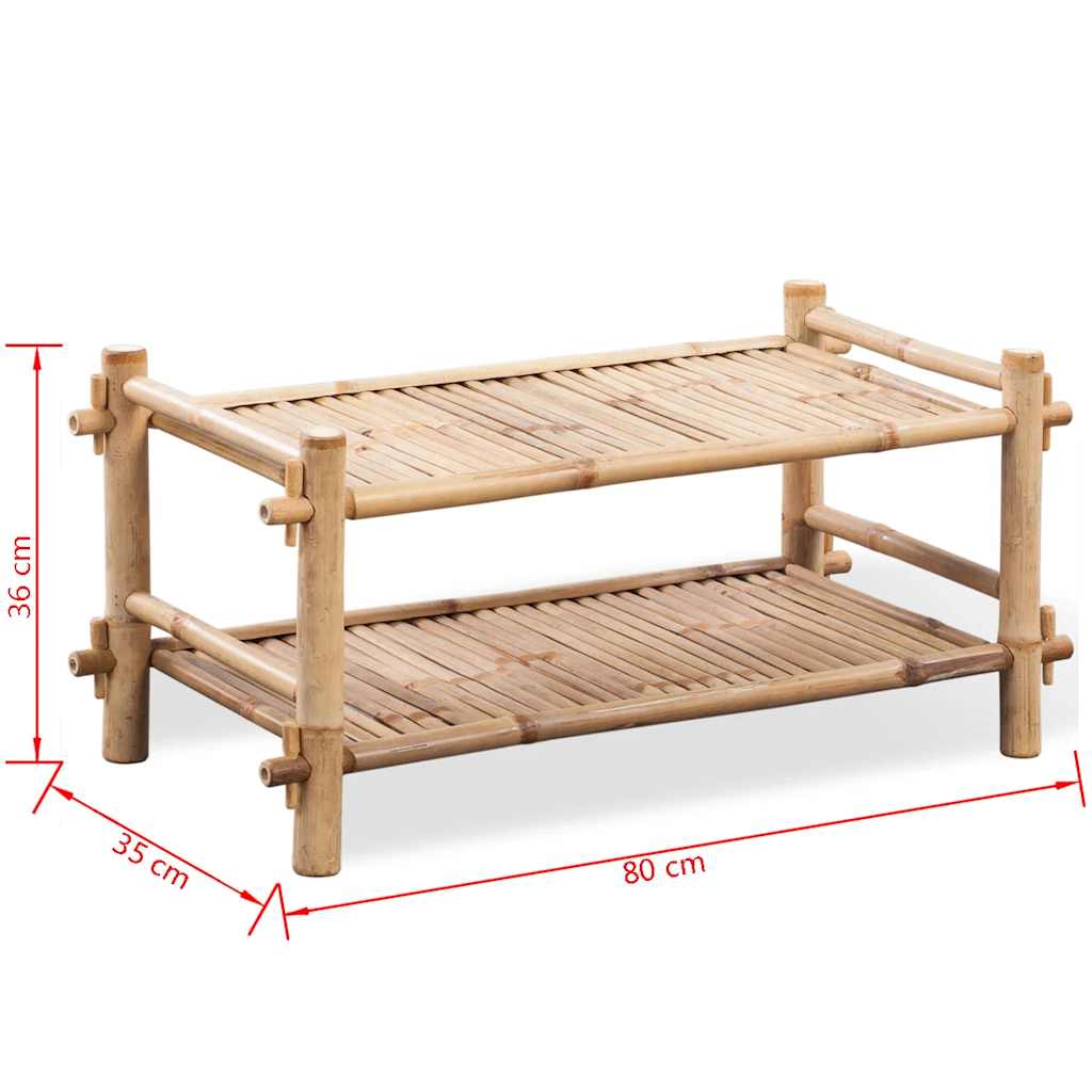 242490 vidaXL 2-Tier Bamboo Shoe Rack
