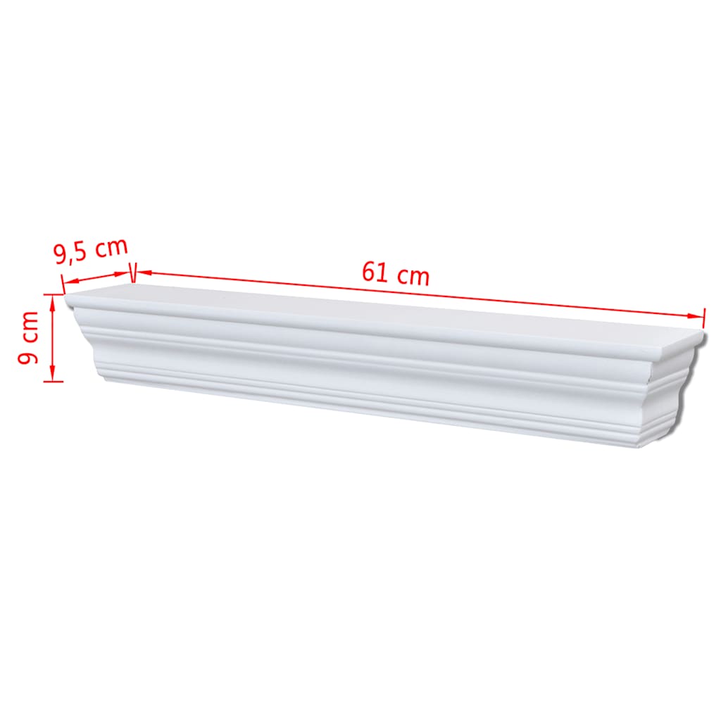 242439 vidaXL Wall Shelves "Aaliyah" 2 pcs White