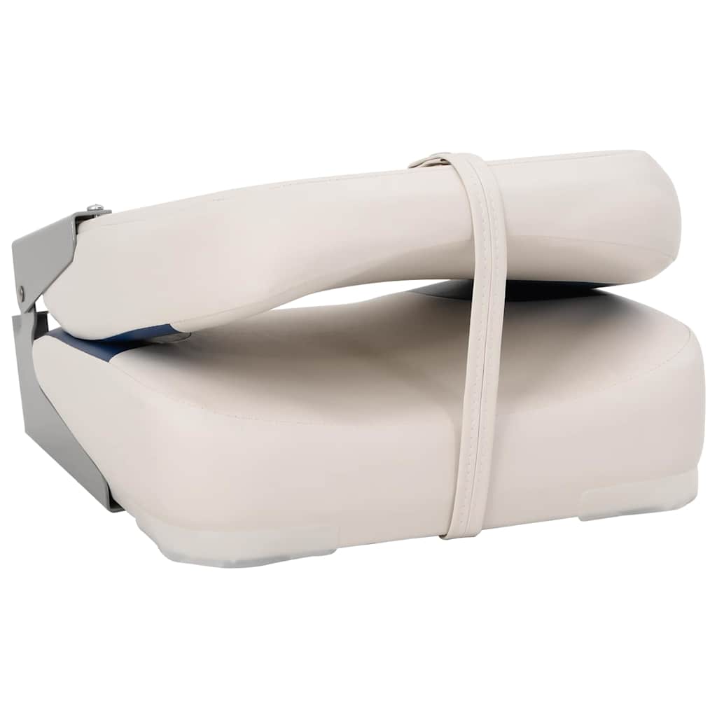 Foldable Boat Seat 1 Set with Blue-white Pillow