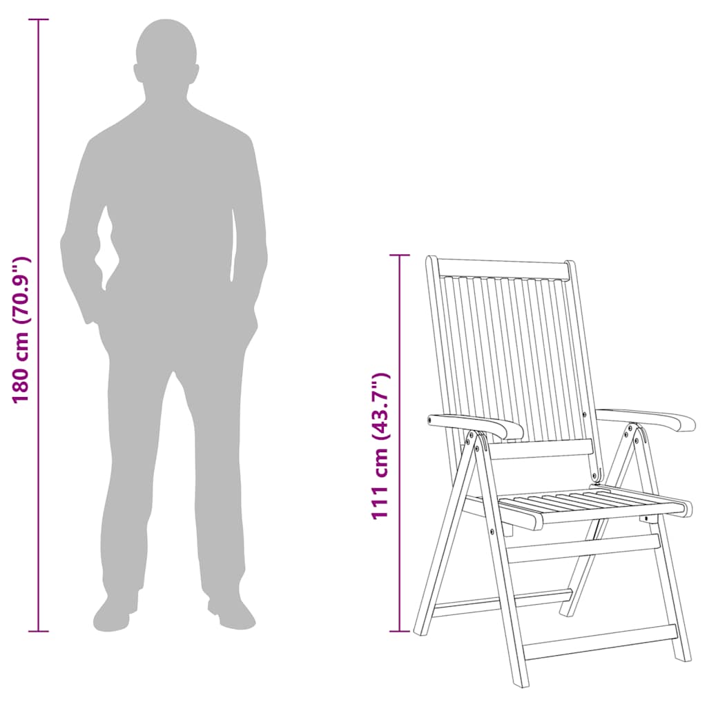 Folding Chairs 2 pcs Solid Acacia Wood Brown