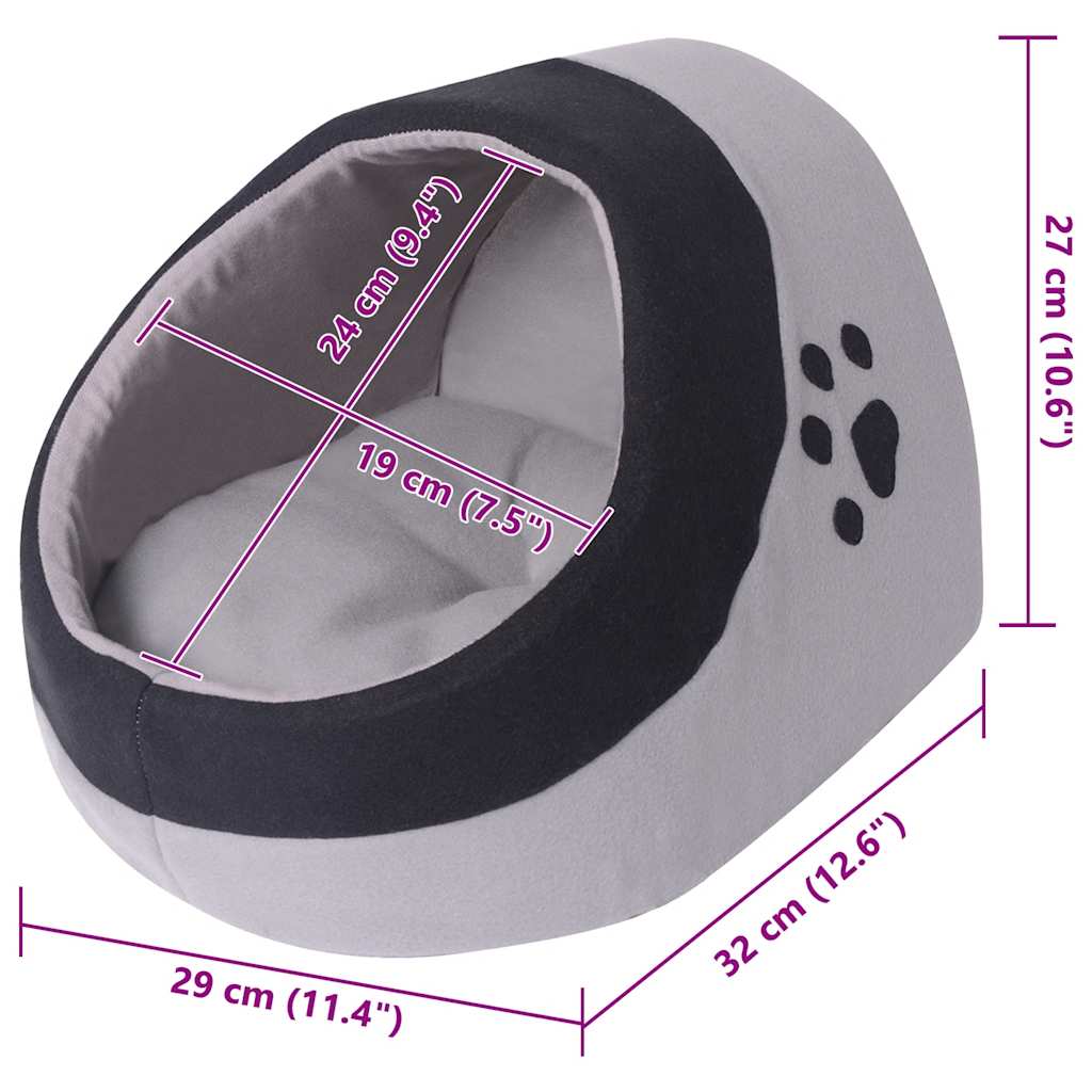 131368 vidaXL Cat Cubby Grey and Black M