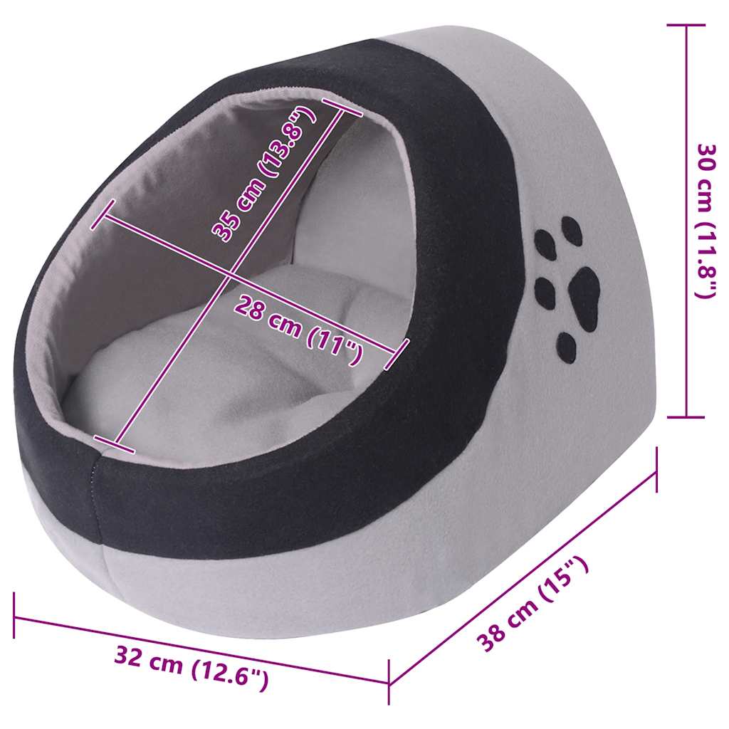 131369 vidaXL Cat Cubby Grey and Black L