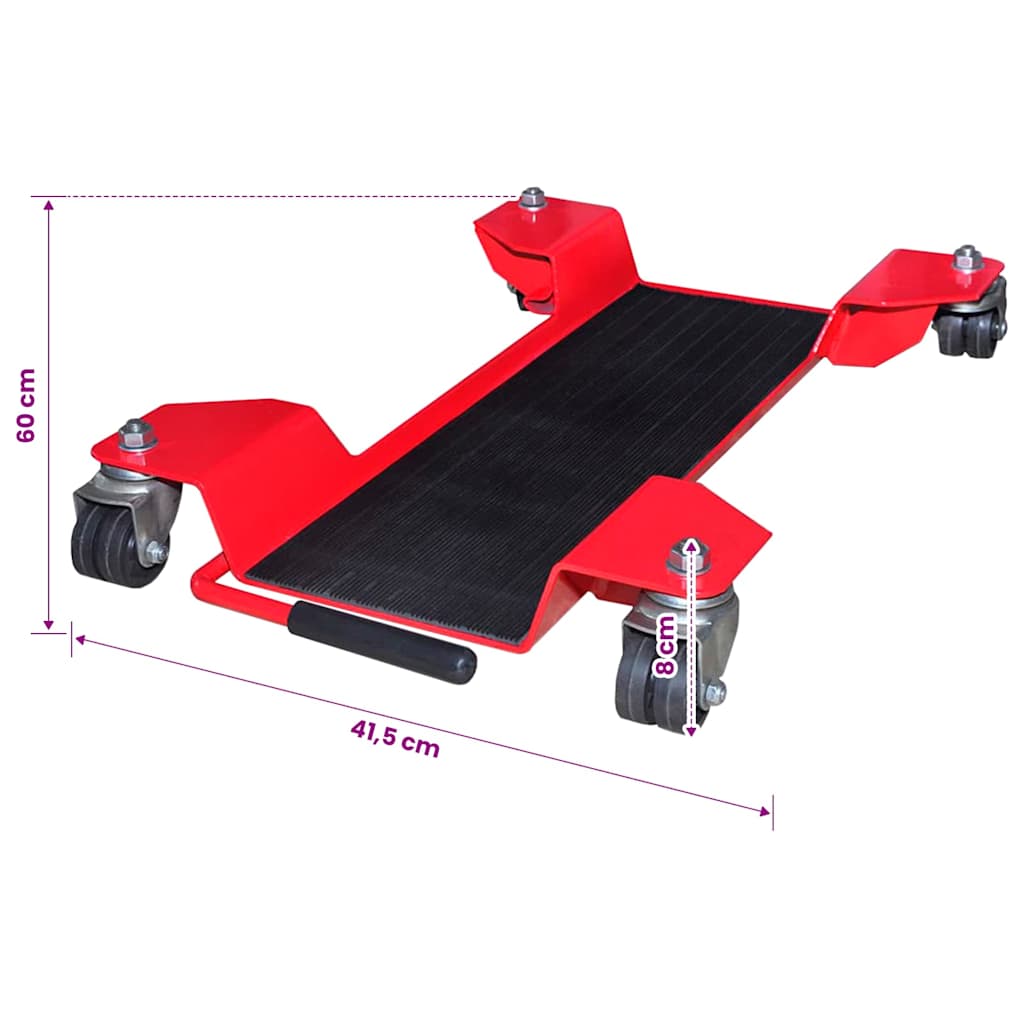141972 vidaXL Motorcycle Dolly Centre Stand Red