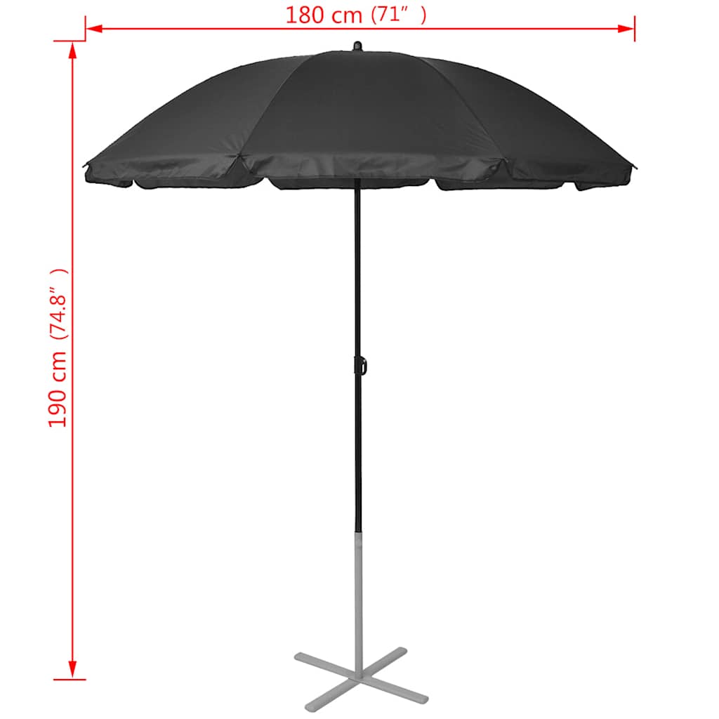 42161 vidaXL Sun Loungers with Umbrella Aluminium Black
