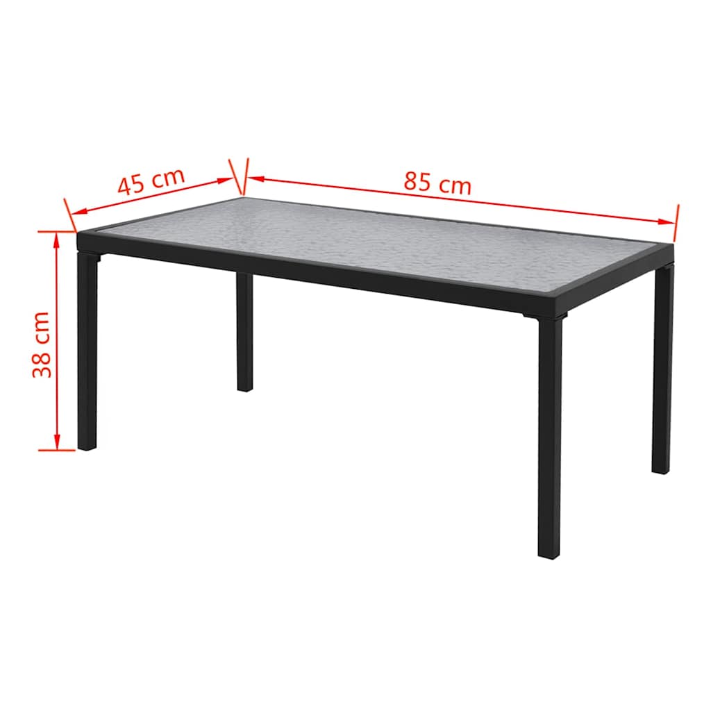 42162 vidaXL 4 Piece Garden Lounge Set Textilene Black