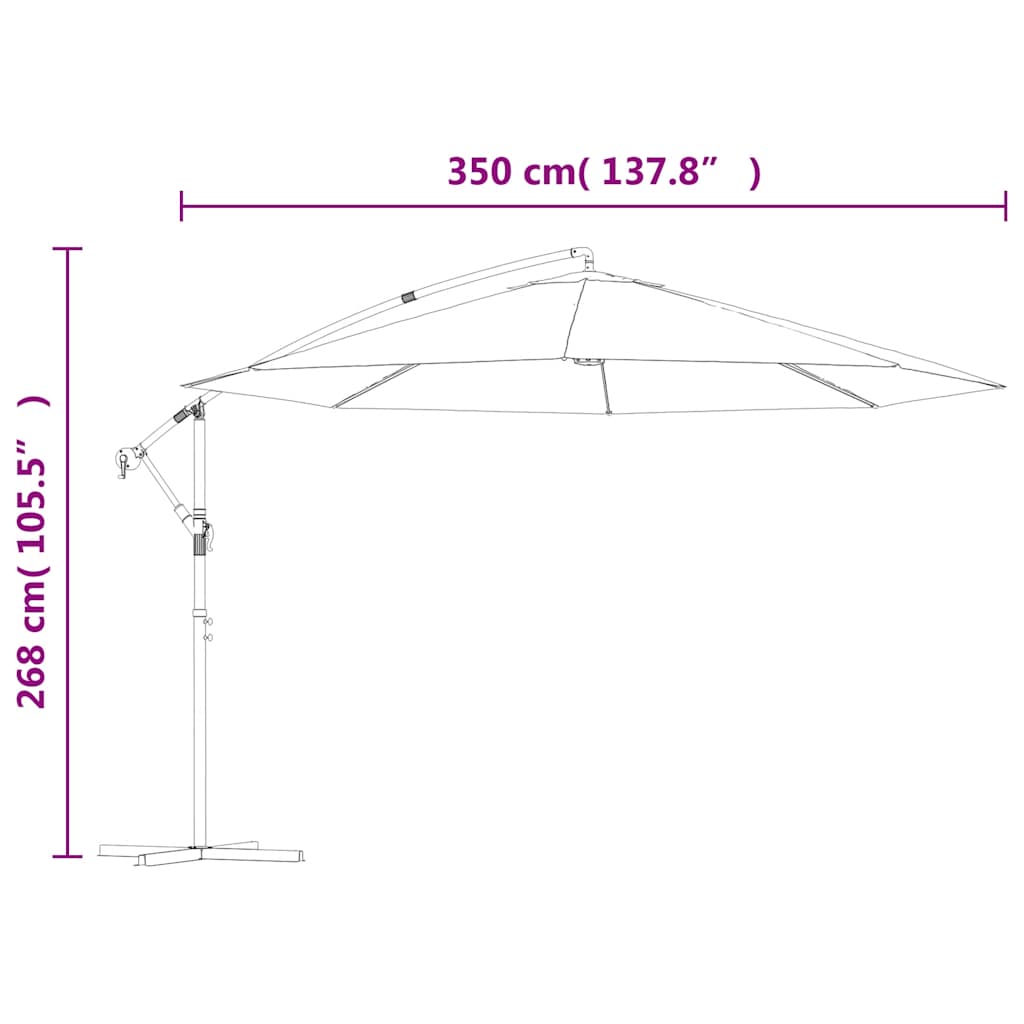 Cantilever Garden Parasol 3,5 m Blue