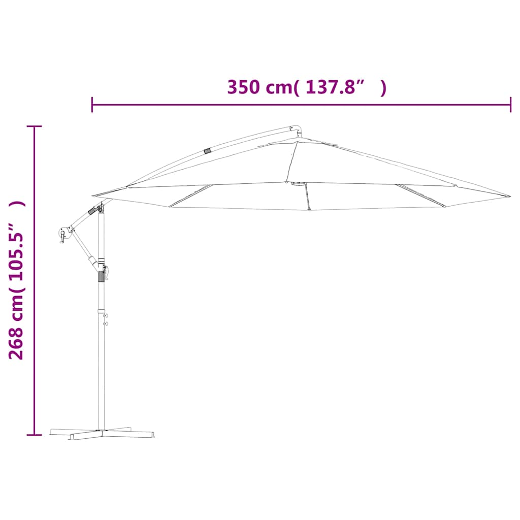 Cantilever Garden Parasol 3,5 m Sand White