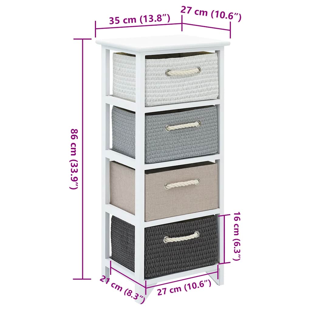 242890 vidaXL Storage Cabinet 4 Drawers Wood