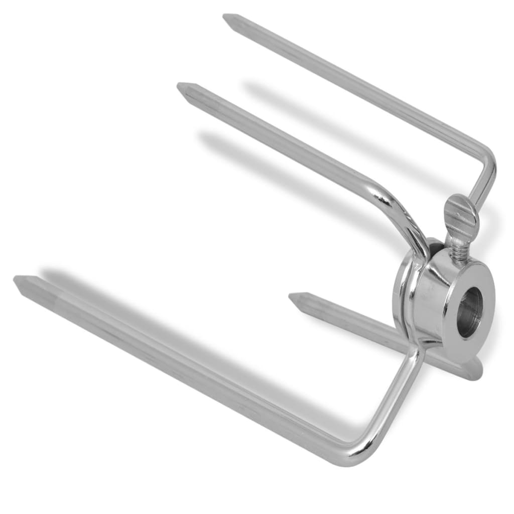 42251 vidaXL BBQ Rotisserie Spit Forks 2 pcs Steel