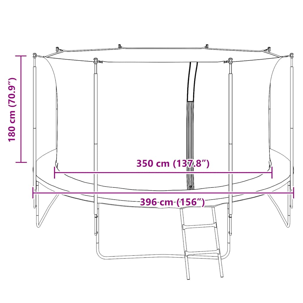Safety Net for 3.96 m Round Trampoline