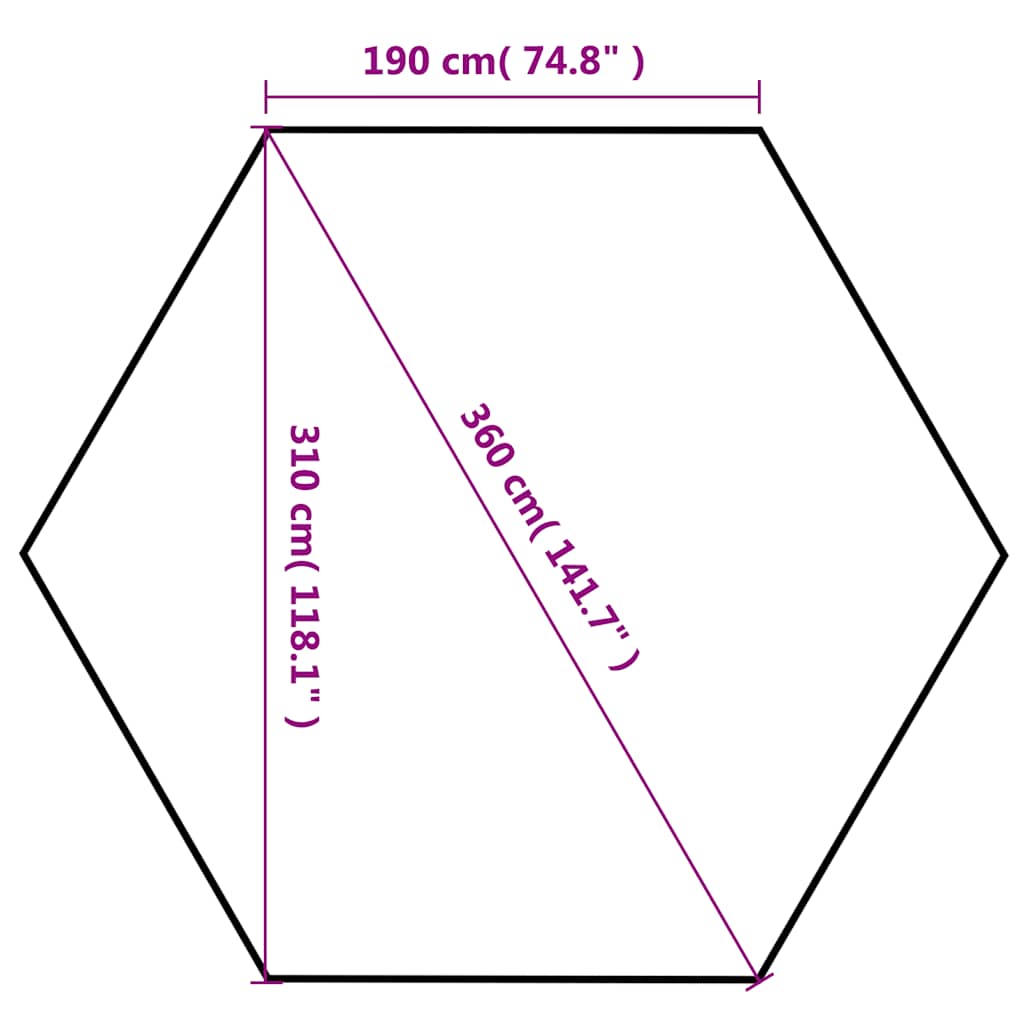 42111 vidaXL Hexagonal Pop-Up Marquee with 6 Sidewalls Grey 3,6x3,1 m