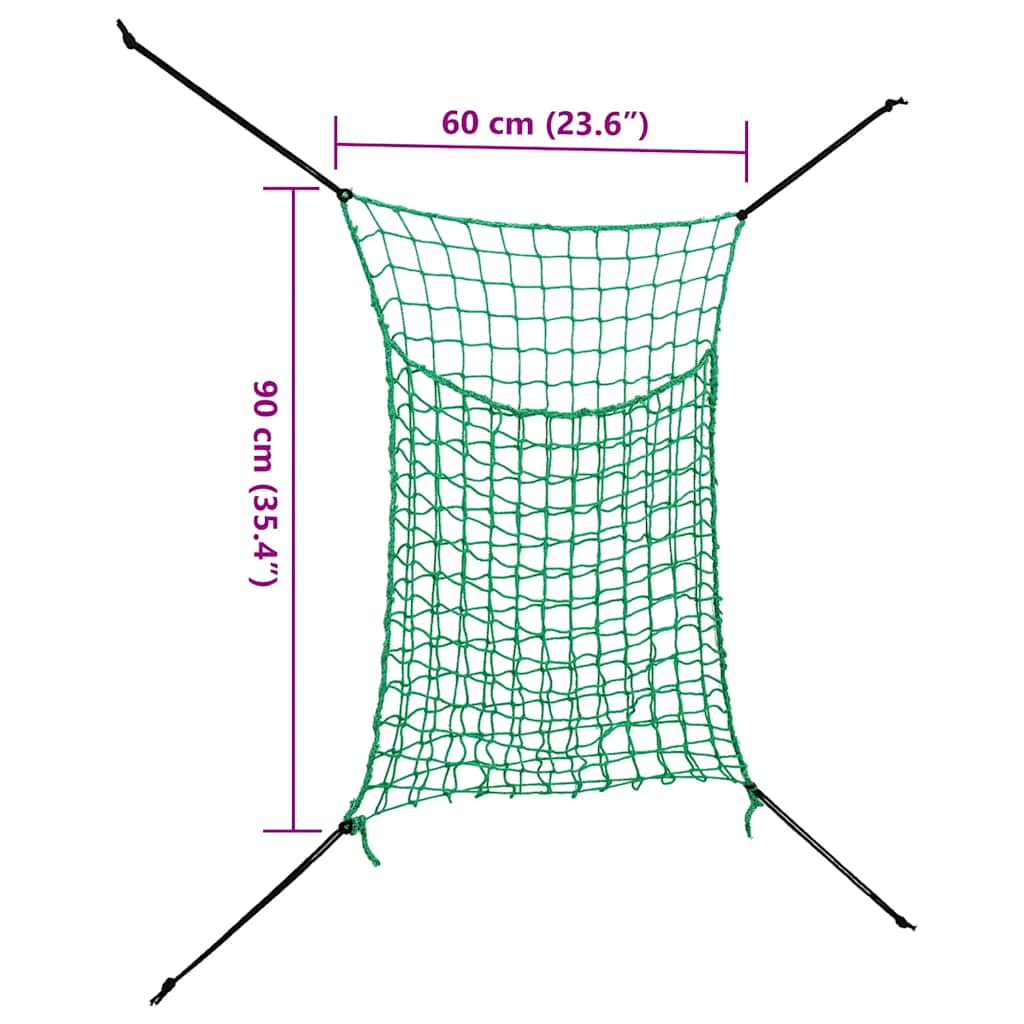 142133 vidaXL Hay Nets 2 pcs Rectangular 0,9x1 m PP