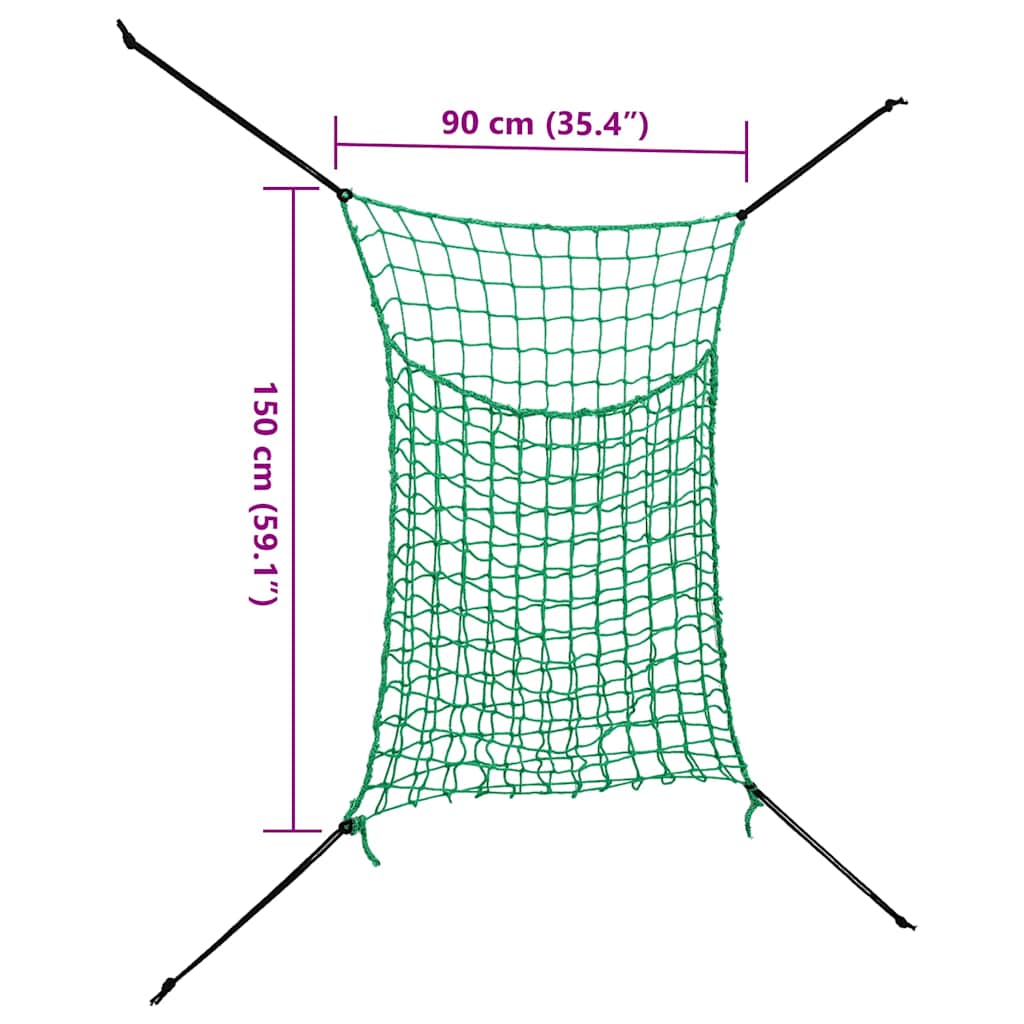 142134 vidaXL Hay Nets 2 pcs Rectangular 0,9x1,5 m PP