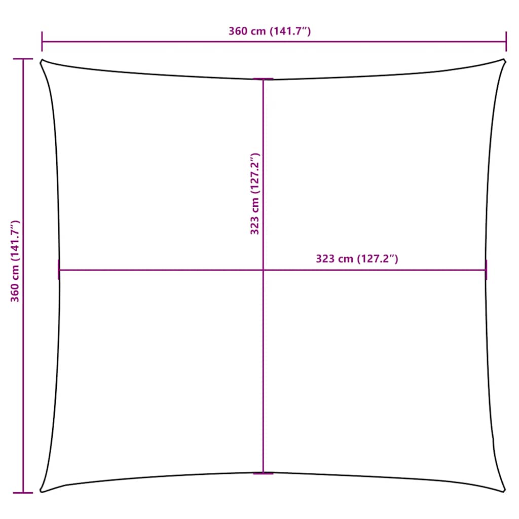 Sunshade Sail Oxford Fabric Square 3,6x3,6 m Anthracite