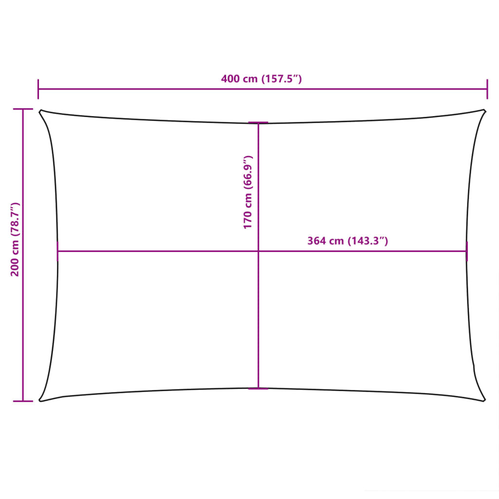 Sunshade Sail Oxford Fabric Rectangular 2x4 m Anthracite