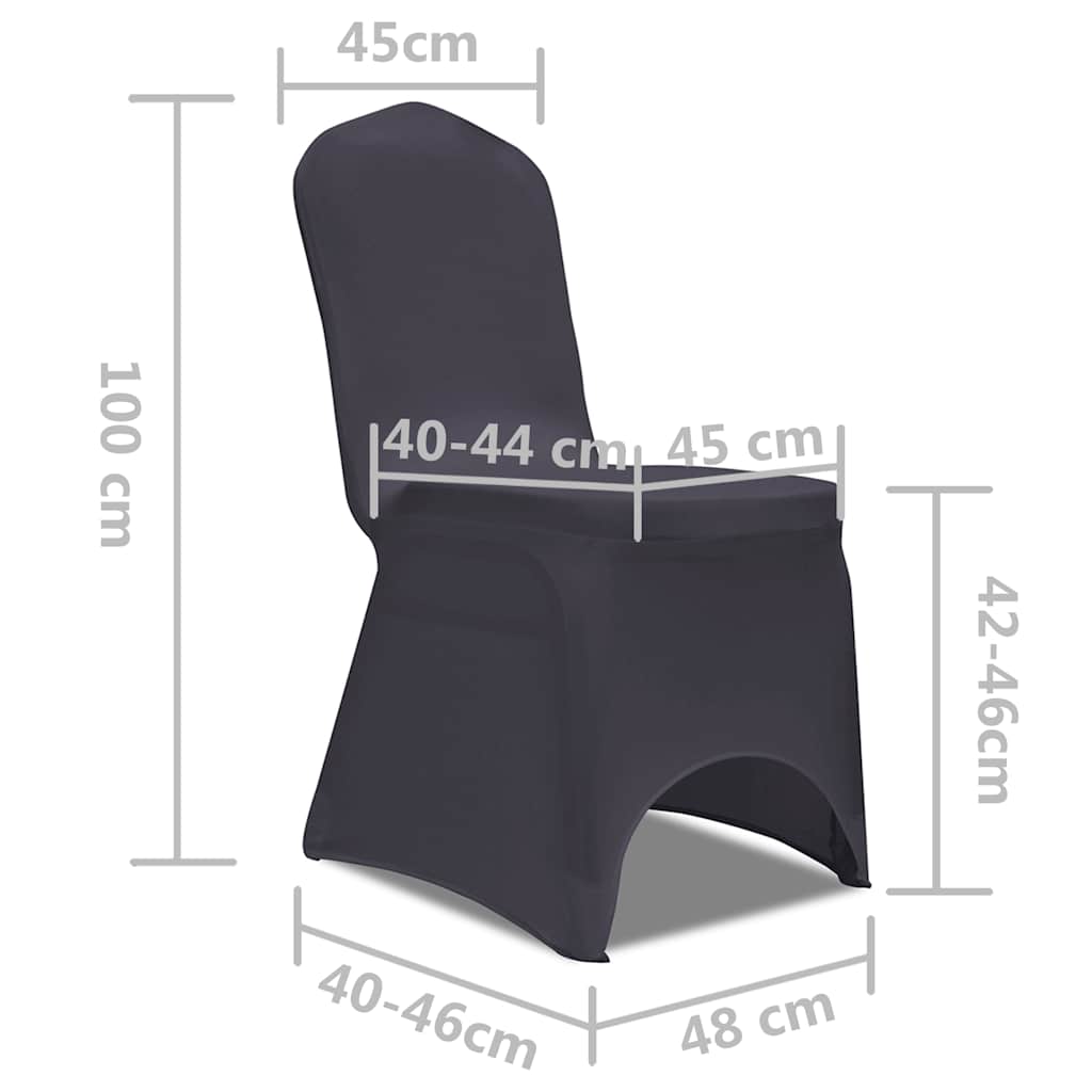 131412 vidaXL Stretch Chair Cover 6 pcs Anthracite