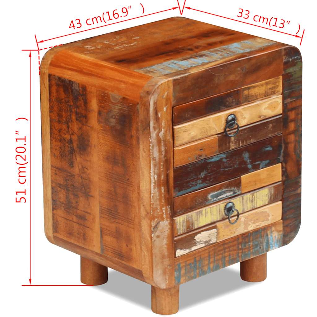 243323 vidaXL Night Cabinet Solid Reclaimed Wood 43x33x51 cm