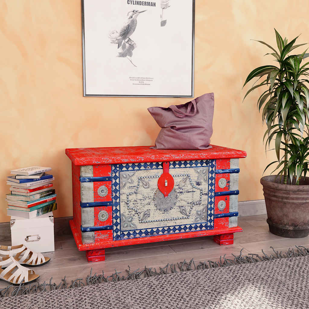 243331 vidaXL Storage Chest Red Mango Wood 80x40x45 cm