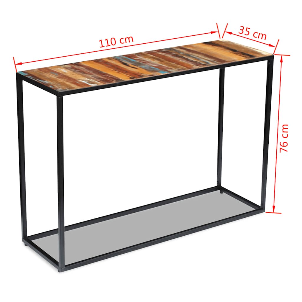 243337 vidaXL Console Table Solid Reclaimed Wood 110x35x76 cm