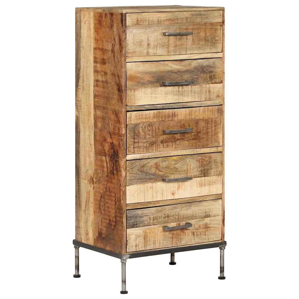 247806 vidaXL Chest of Drawers 45x35x106 cm Solid Mango Wood